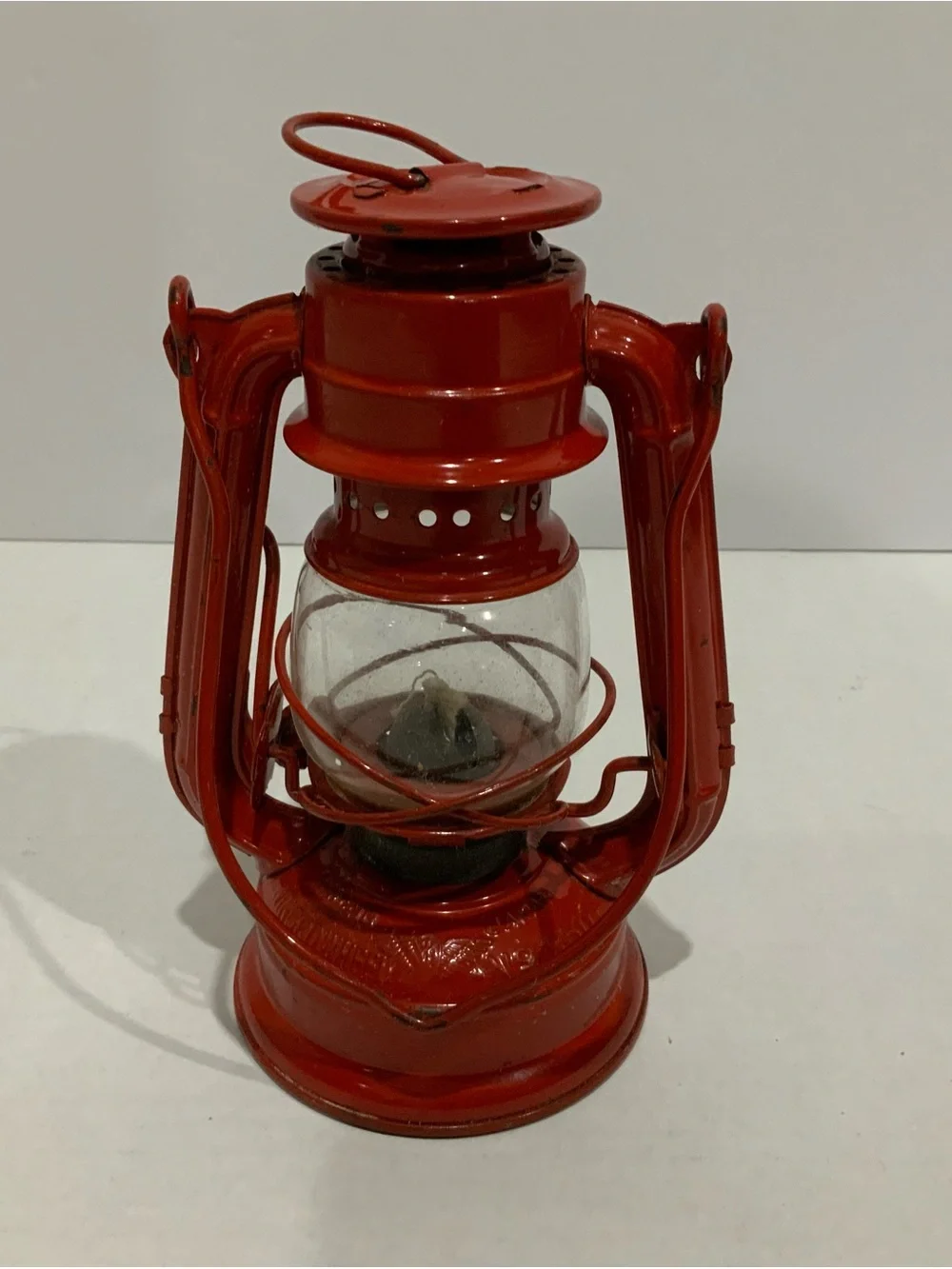Vintage Winged Wheel No.350 RED Kerosene Hurricane Lantern